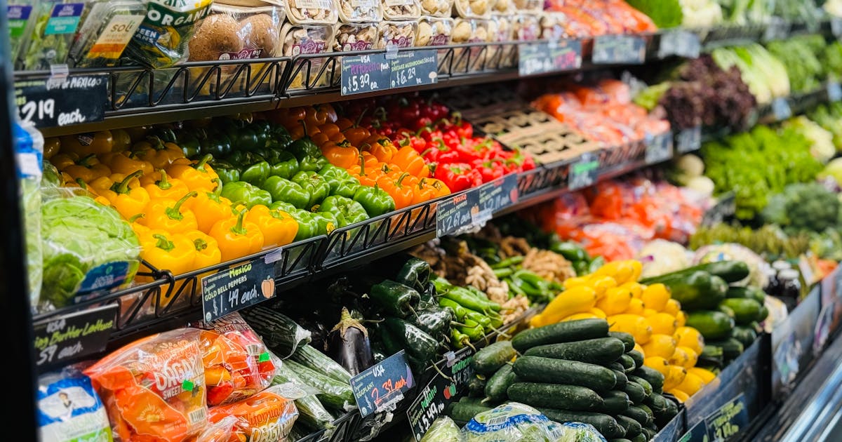 Fresh produce display at a Canadian grocery store affected by import costs